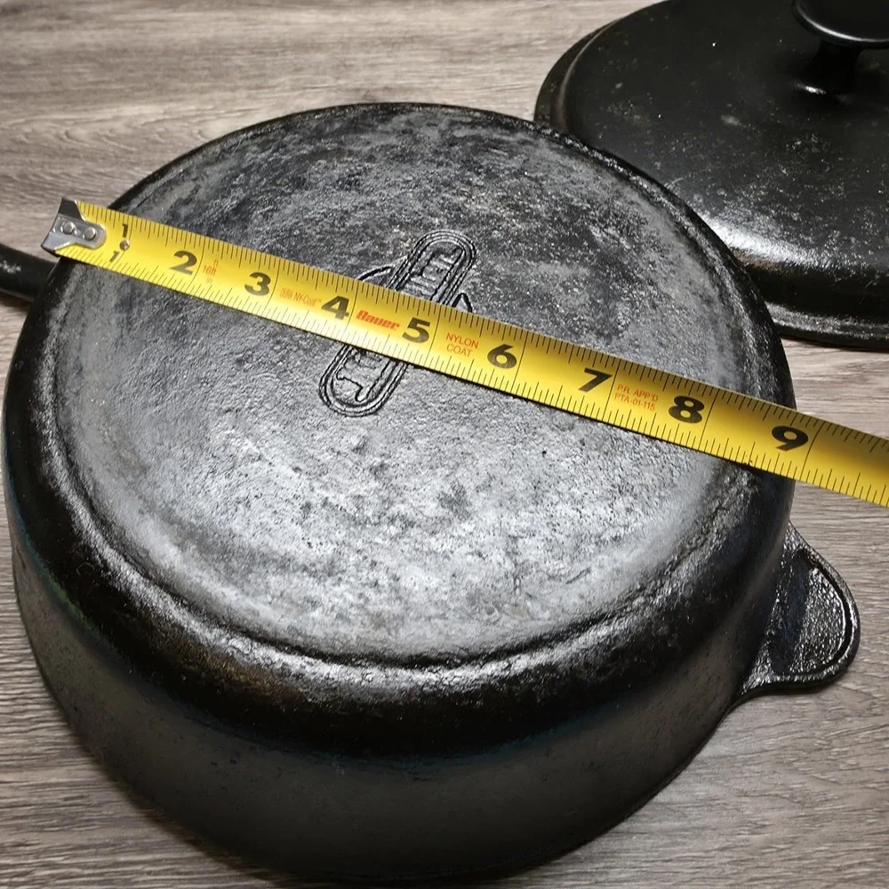 Kirby & Allen Cast Iron Chicken Fryer - #10 Deep Skillet - W/Matching Lid